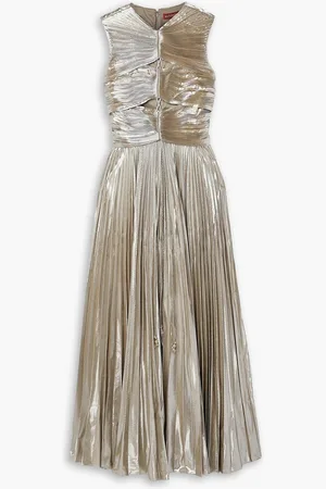 Altuzarra Kandoro Maxikleid aus plissiertem Lamé mit Cut-outs - Metallic - FR 36