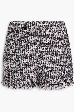 Self-Portrait Shorts aus Bouclé-Tweed mit Fransen - - UK 12