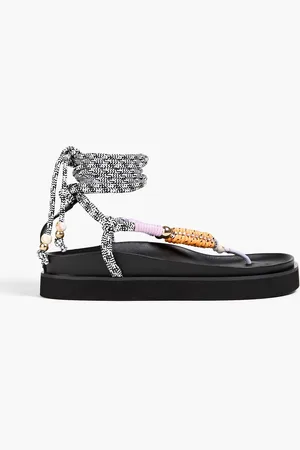 Maje Sandalen aus Leder und Kordel mit Verzierung - - EU 37