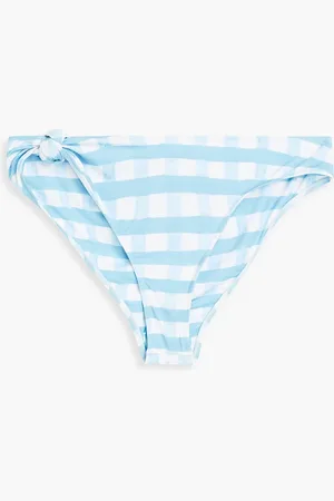 Jacquemus Vichy tief sitzendes Bikini-Höschen mit Gingham-Karo und Knotendetail - Blau - XS