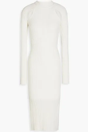 LVIR Midikleid aus Rippstrick mit Cut-outs - Weiß - M