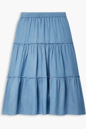 Jason Wu Gestufter Midirock aus Twill - Blau - XL