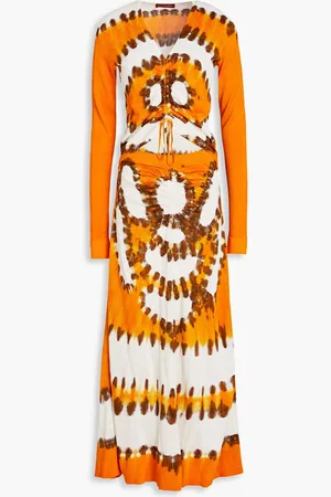 Altuzarra Gerafftes Maxikleid aus geripptem Jersey mit Batikmuster - - XS
