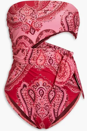 ZIMMERMANN Separates Sculpt cutout paisley-print bandeau swimsuit - - 0