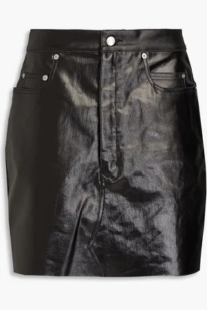 Rick Owens Minirock aus beschichtetem Denim - - IT 38