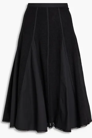 3.1 Phillip Lim Midirock aus Popeline mit Spitzeneinsätzen - - US 00