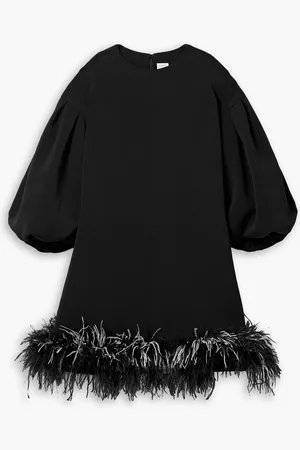 HUISHAN ZHANG Poppy Minikleid aus Crêpe mit Federn - - UK 6