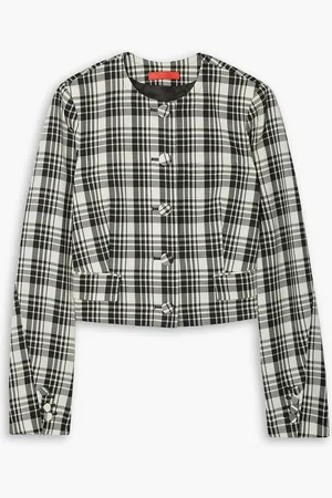 Commission Verkürzte Jacke aus einer karierten Woll-Seidenmischung - - US 0