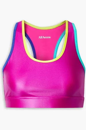 All Access Front Row Sport-BH aus Stretch-Material in Colour-Block-Optik - Lila - XXS
