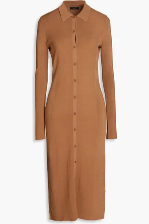 RAG&BONE Pacey Midikleid aus Rippstrick - Braun - M