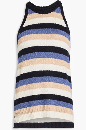 AUTUMN CASHMERE Striped cotton top - Blau - S