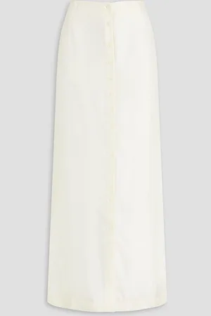 Loulou Studio Naroi Maxirock aus Seiden-Twill - Weiß - S