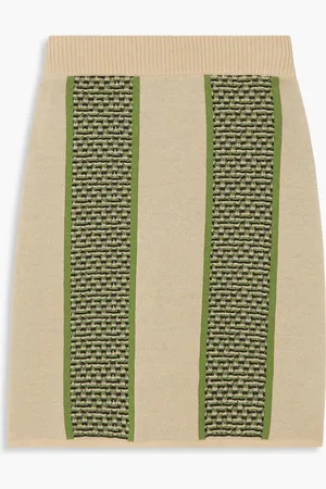 Ahluwalia Minirock aus Jacquard-Strick aus Merinowolle - Neutral - UK 10