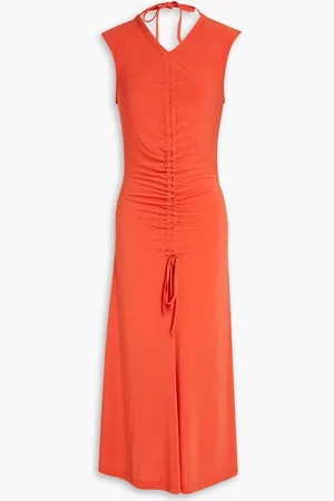 Paul Smith Ausgestelltes Midikleid aus Jersey mit Raffungen - Orange - XS