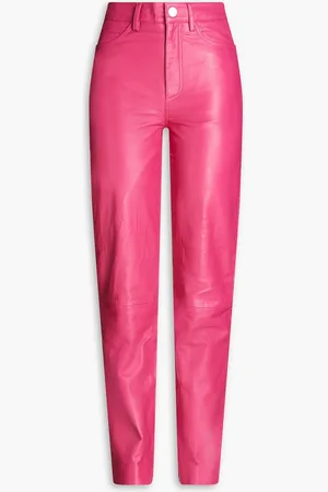 REMAIN Birger Christensen Lynn Hose mit geradem Bein aus Leder - Lila - DE 34