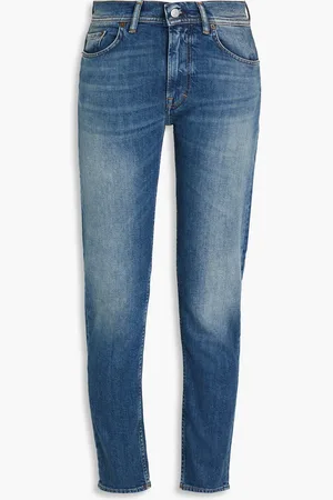 Acne Studios Hoch sitzende Jeans mit schmalem Bein in ausgewaschener Optik - Blau - 24W-32L