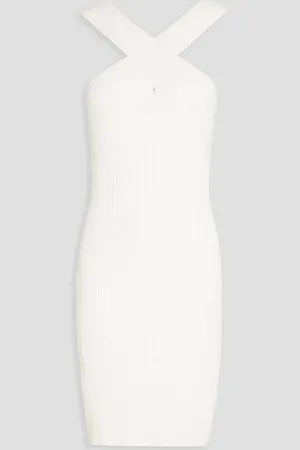 AUTUMN CASHMERE Minikleid aus Rippstrick - Weiß - XL