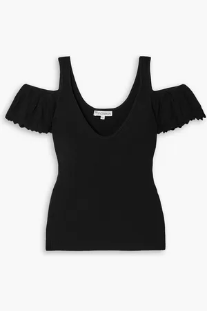 J.W.Anderson Schulterfreies Tanktop aus aus Rippstrick mit Volants - - S