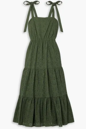 Jason Wu Midikleid aus Baumwolle mit Lochstickerei - Grün - US 10