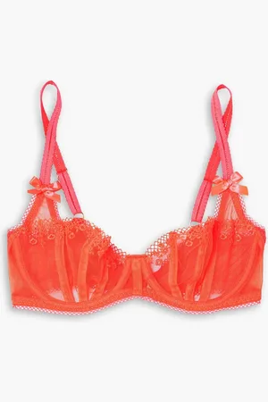 Agent Provocateur Florina Balconette-BH aus Tüll mit Stickereien - Orange - 32 D