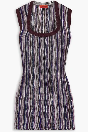 Missoni Mini-Strickkleid in Häkeloptik mit Metallic-Effekt und Pailletten - - IT 48