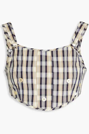 Acne Studios Cropped Oberteil aus einer Baumwollmischung mit Karomuster - Neutral - DE 32