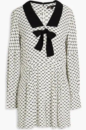Maje Bedruckter Playsuit aus Crêpe mit Schleife - Weiß - FR 40