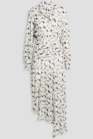 IRO Jensen asymmetrisches Midikleid aus Georgette mit Fil-Coupé und Print - - FR 34