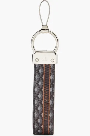 Dunhill Schlüsselanhänger aus strukturiertem Leder mit Print - - OneSize
