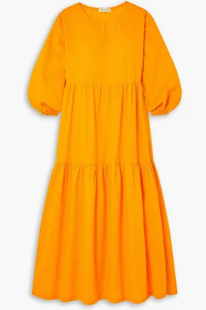 Bouguessa Lulu Midikleid aus Baumwoll-Cloqué - Gelb - XS
