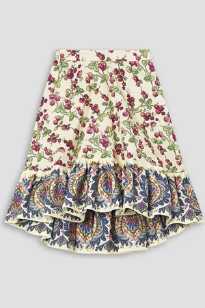 Etro Bedruckter Minirock aus Twill aus einer Baumwollmischung - Weiß - IT 38