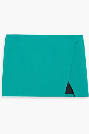 A.L.C. Rylee Minirock aus Twill mit Wickeleffekt - Grün - US 6