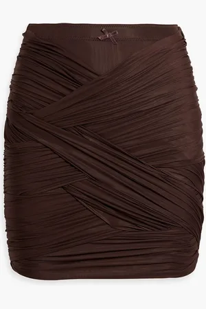 Alexander Wang Geraffter Minirock aus Stretch-Jersey - Braun - XS