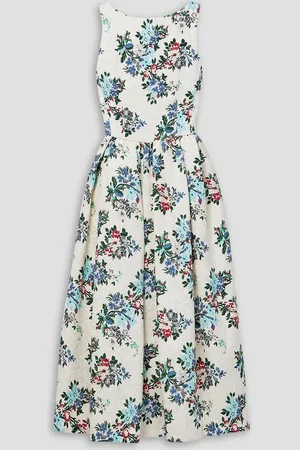 ADAM LIPPES Sophia Midikleid aus Cloqué mit Blumenprint - - US 6