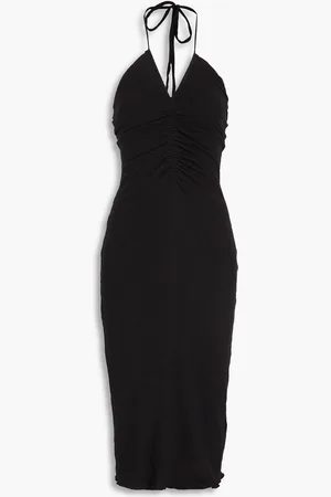 James Perse Neckholder-Midikleid aus Jersey aus einer Baumwollmischung mit Raffungen - - 4