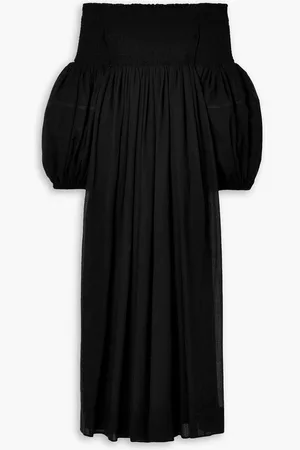 Chloé Schulterfreies Maxikleid aus Woll-Crêpe mit Raffung - - FR 36