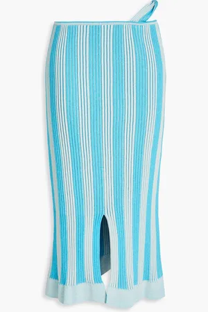 Jacquemus Gelato Midirock aus einer gerippten Baumwollmischung mit Streifen - Blau - FR 36