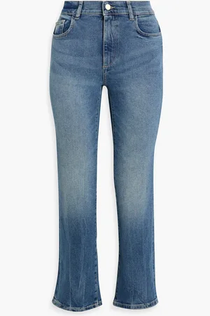 DL1961 Patti hoch sitzende Jeans mit geradem Bein in ausgewaschener Optik - Blau - 24