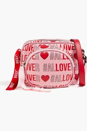 RED(V) Schultertasche aus bedrucktem Leder - Pink - OneSize