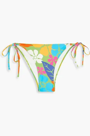 FAITHFULL THE BRAND Leo Bikini-Höschen aus Stretch-ECONYL® mit Blumenprint - Grün - XL