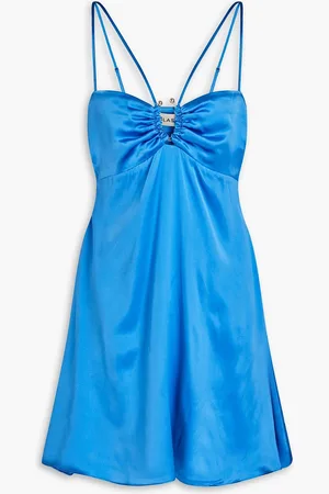 Nicholas Minikleid aus Seiden-Charmeuse mit Raffung - Blau - US 0