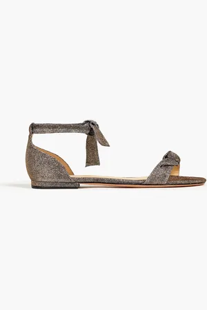 ALEXANDRE BIRMAN New Clarita Sandalen aus Lamé mit Schleife - Metallic - EU 39.5