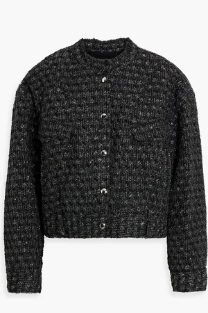 IRO Koray Jacke aus Bouclé-Tweed mit Metallic-Effekt - Grau - FR 40