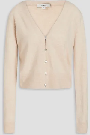 Vince Cardigan aus einer melierten Wollmischung - Weiß - L