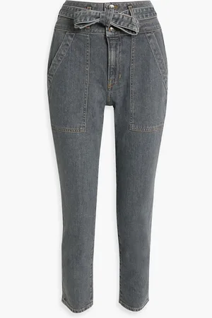 VERONICA BEARD Logan hoch sitzende Jeans mit geradem Bein und Gürtel - - 23