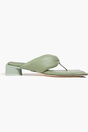 Miista Anais Sandalen aus Leder mit Raffung - Grün - EU 35