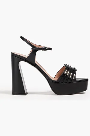Alberta Ferretti Plateausandalen aus Leder mit Nieten - - EU 40