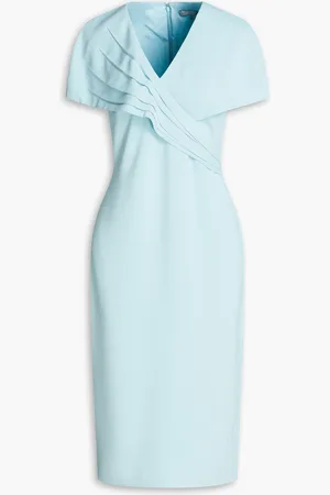Badgley Mischka Plissiertes Midikleid aus Crêpe - Blau - US 6