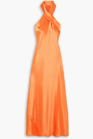 GALVAN Neckholder-Midikleid aus Satin - - FR 42