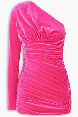 ALEXANDRE VAUTHIER Asymmetrisches Minikleid aus Stretch-Samt mit Raffungen - Pink - FR 40